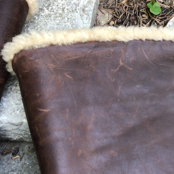 Born Leather Boots-Sz 7-Sherpa Lined-Small Heel-Zipper at Back-Brown - Picture 6 of 16